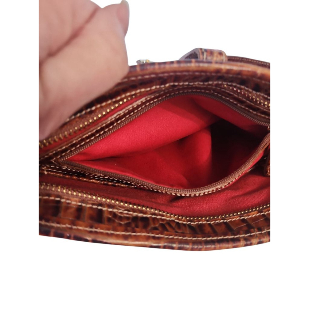 Brahmin Brown & Beige Woven Crossbody Bag - Picture 10 of 11